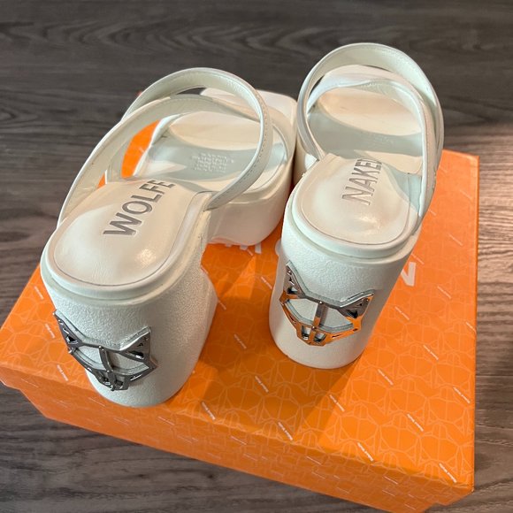 Naked Wolfe Cream Platform Sandals w/Box - Picture 4 of 9